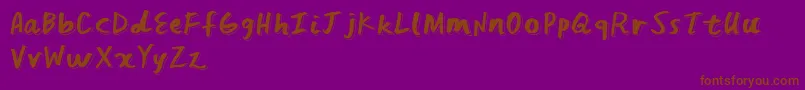 FeedTheBears-Schriftart – Braune Schriften auf violettem Hintergrund