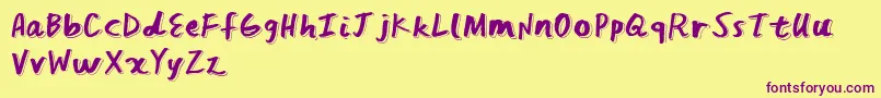 FeedTheBears Font – Purple Fonts on Yellow Background