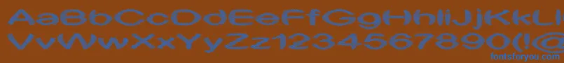 フォントObtuse2 – 茶色の背景に青い文字