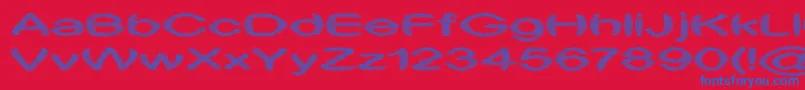Fonte Obtuse2 – fontes azuis em um fundo vermelho