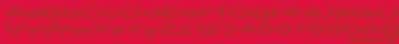 Obtuse2-Schriftart – Braune Schriften auf rotem Hintergrund
