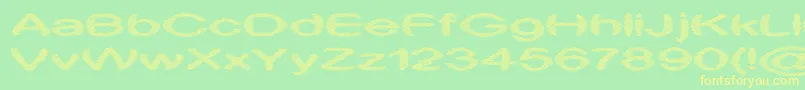 フォントObtuse2 – 黄色の文字が緑の背景にあります