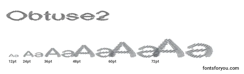 Размеры шрифта Obtuse2