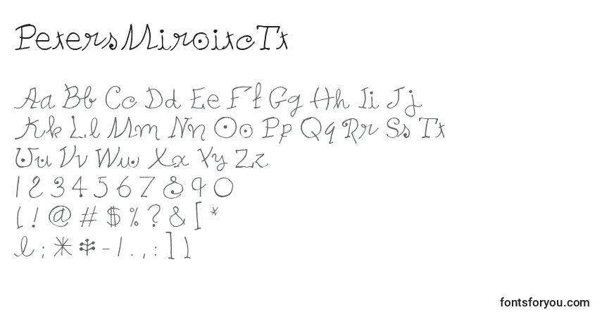 Schriftart PetersMiroitcTt – Alphabet, Zahlen, spezielle Symbole