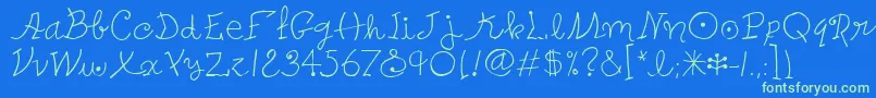 PetersMiroitcTt Font – Green Fonts on Blue Background