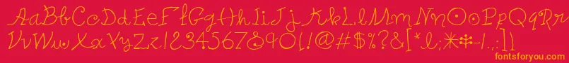 PetersMiroitcTt Font – Orange Fonts on Red Background