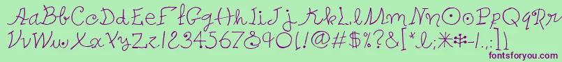 PetersMiroitcTt Font – Purple Fonts on Green Background