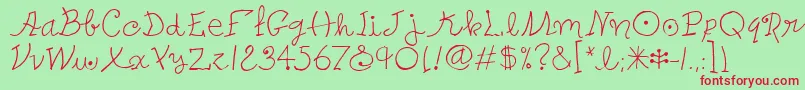 PetersMiroitcTt Font – Red Fonts on Green Background