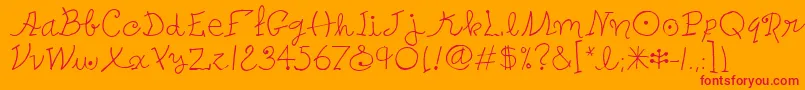 フォントPetersMiroitcTt – オレンジの背景に赤い文字