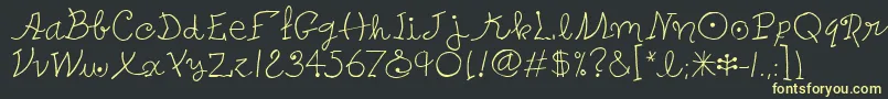 PetersMiroitcTt-Schriftart – Gelbe Schriften auf schwarzem Hintergrund