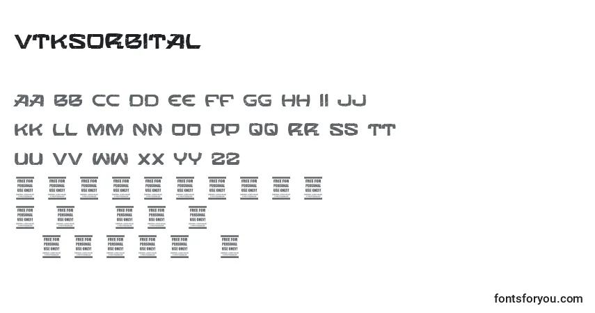 Шрифт VtksOrbital – алфавит, цифры, специальные символы