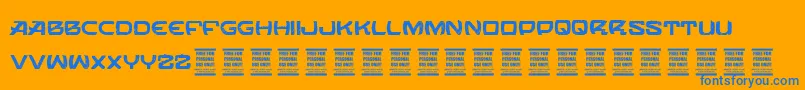 VtksOrbital Font – Blue Fonts on Orange Background