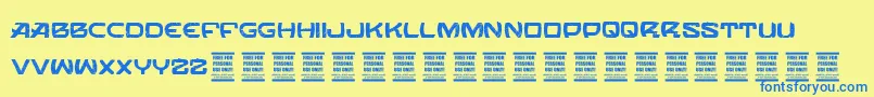 VtksOrbital Font – Blue Fonts on Yellow Background