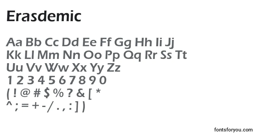Czcionka Erasdemic – alfabet, cyfry, specjalne znaki