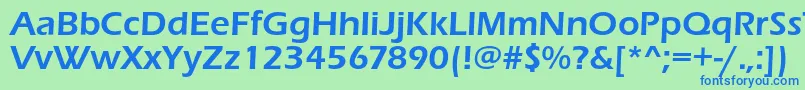 Czcionka Erasdemic – niebieskie czcionki na zielonym tle