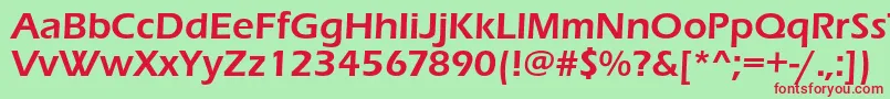 Czcionka Erasdemic – czerwone czcionki na zielonym tle