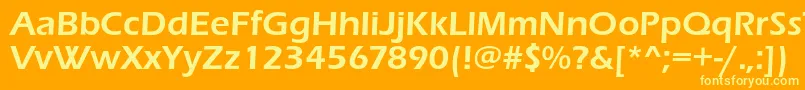 フォントErasdemic – オレンジの背景に黄色の文字