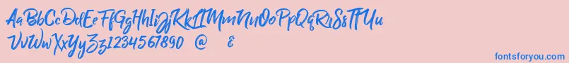 BillyOhio Font – Blue Fonts on Pink Background