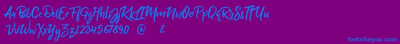 BillyOhio Font – Blue Fonts on Purple Background