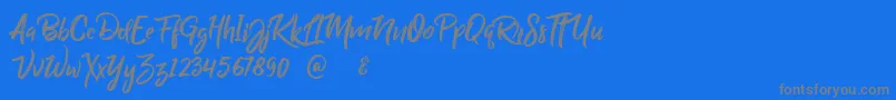 BillyOhio-Schriftart – Graue Schriften auf blauem Hintergrund