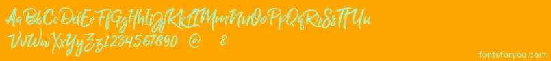 BillyOhio Font – Green Fonts on Orange Background