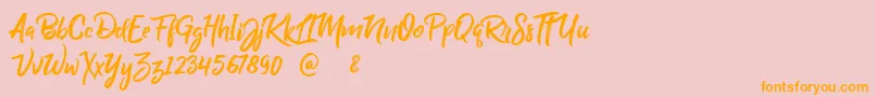 BillyOhio Font – Orange Fonts on Pink Background
