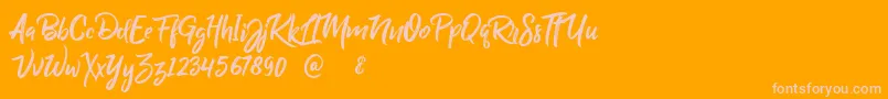 BillyOhio Font – Pink Fonts on Orange Background