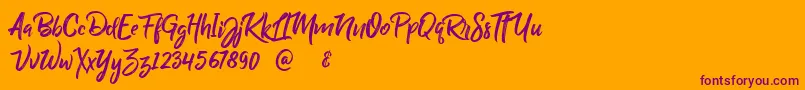 BillyOhio Font – Purple Fonts on Orange Background