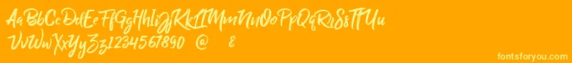 BillyOhio Font – Yellow Fonts on Orange Background