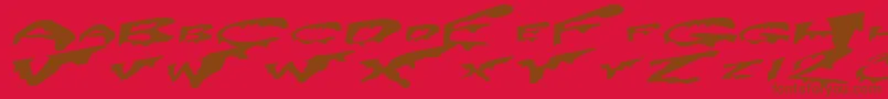Precrypt Font – Brown Fonts on Red Background