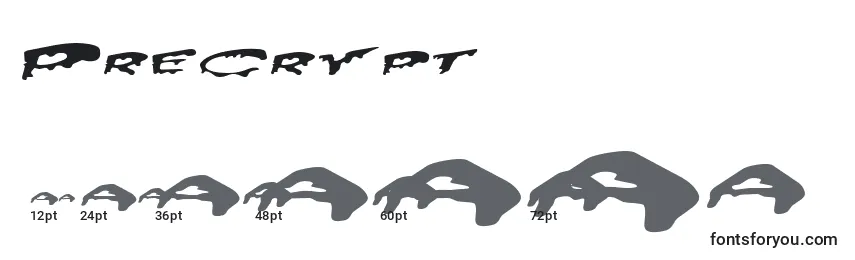 Precrypt Font Sizes