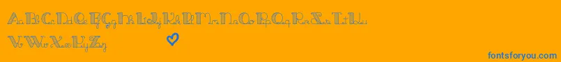 JackAndTheBeanstalkLine Font – Blue Fonts on Orange Background