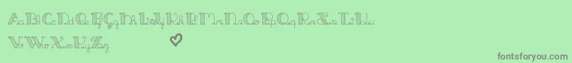 JackAndTheBeanstalkLine Font – Gray Fonts on Green Background