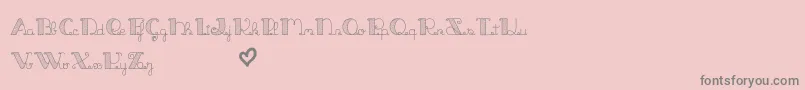 JackAndTheBeanstalkLine-Schriftart – Graue Schriften auf rosa Hintergrund