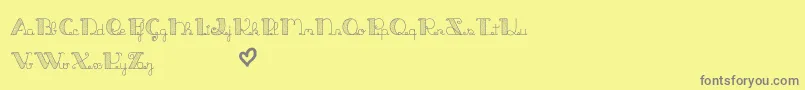 JackAndTheBeanstalkLine Font – Gray Fonts on Yellow Background