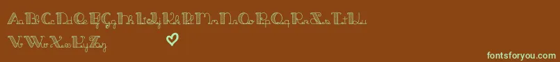 JackAndTheBeanstalkLine-fontti – vihreät fontit ruskealla taustalla