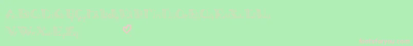 JackAndTheBeanstalkLine-fontti – vaaleanpunaiset fontit vihreällä taustalla