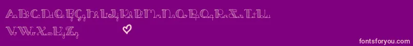 JackAndTheBeanstalkLine Font – Pink Fonts on Purple Background