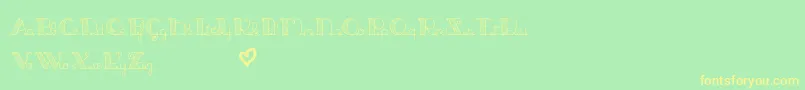 JackAndTheBeanstalkLine Font – Yellow Fonts on Green Background