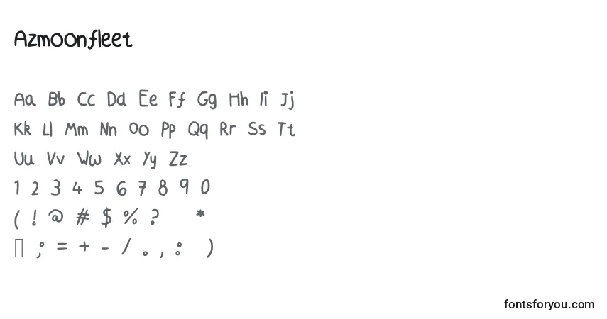 Schriftart Azmoonfleet – Alphabet, Zahlen, spezielle Symbole