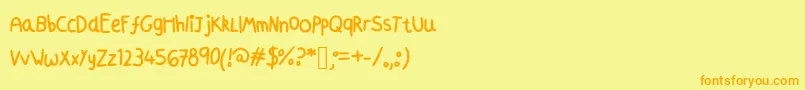 フォントAzmoonfleet – オレンジの文字が黄色の背景にあります。