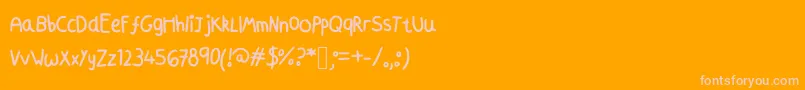 Azmoonfleet-Schriftart – Rosa Schriften auf orangefarbenem Hintergrund