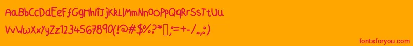 フォントAzmoonfleet – オレンジの背景に赤い文字