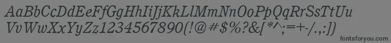 CalgaryBookitalic Font – Black Fonts on Gray Background