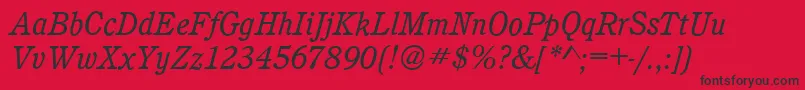 CalgaryBookitalic Font – Black Fonts on Red Background