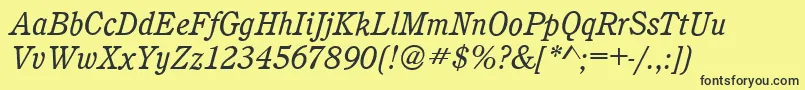 CalgaryBookitalic Font – Black Fonts on Yellow Background