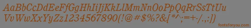 CalgaryBookitalic Font – Brown Fonts on Gray Background