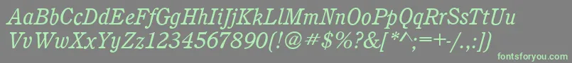 Шрифт CalgaryBookitalic – зелёные шрифты на сером фоне