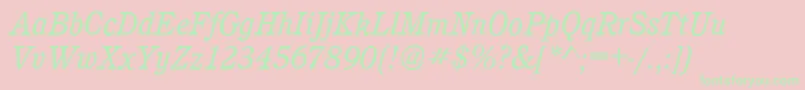 Шрифт CalgaryBookitalic – зелёные шрифты на розовом фоне