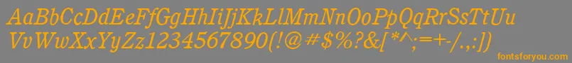 CalgaryBookitalic Font – Orange Fonts on Gray Background
